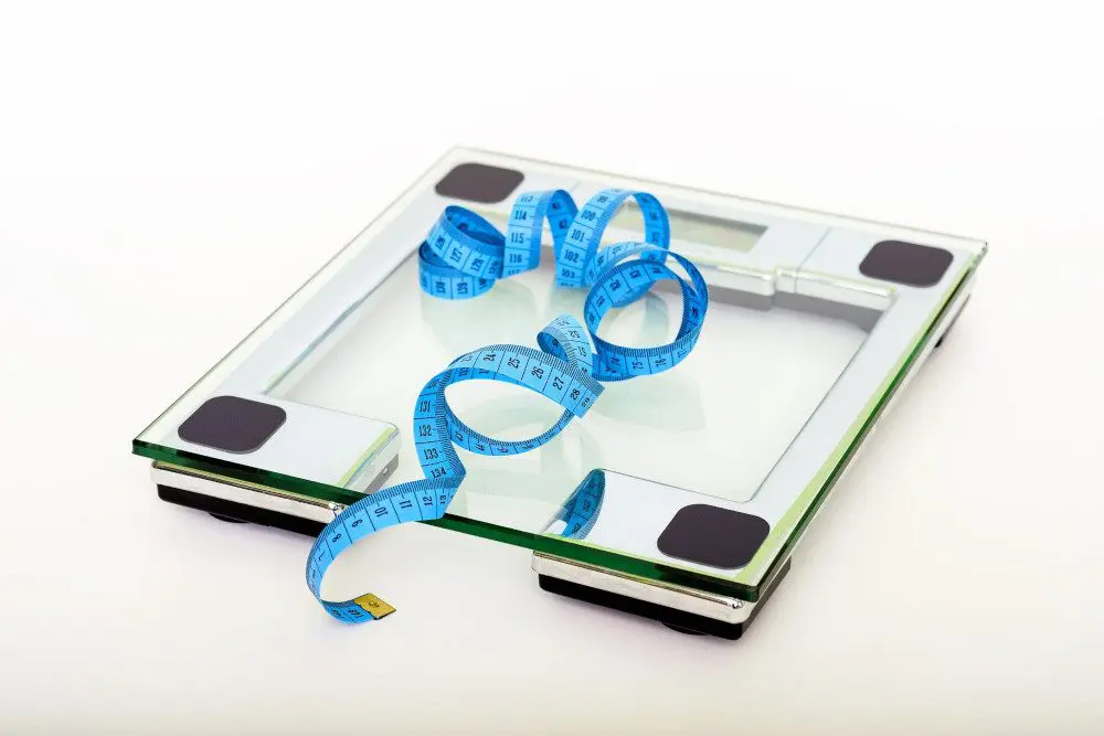 a weight scale and measuring tape.