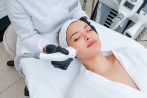 woman having skin treatment